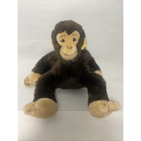 Steiff Jocko Monkey Chimpanzee Plush Tag in Ear Plush 12 Inch Sitting Realistic - Picture 1 of 5